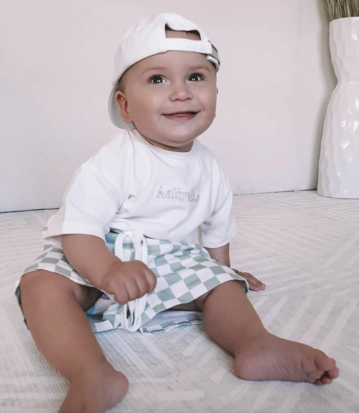 Checkered Tee & Shorts Set