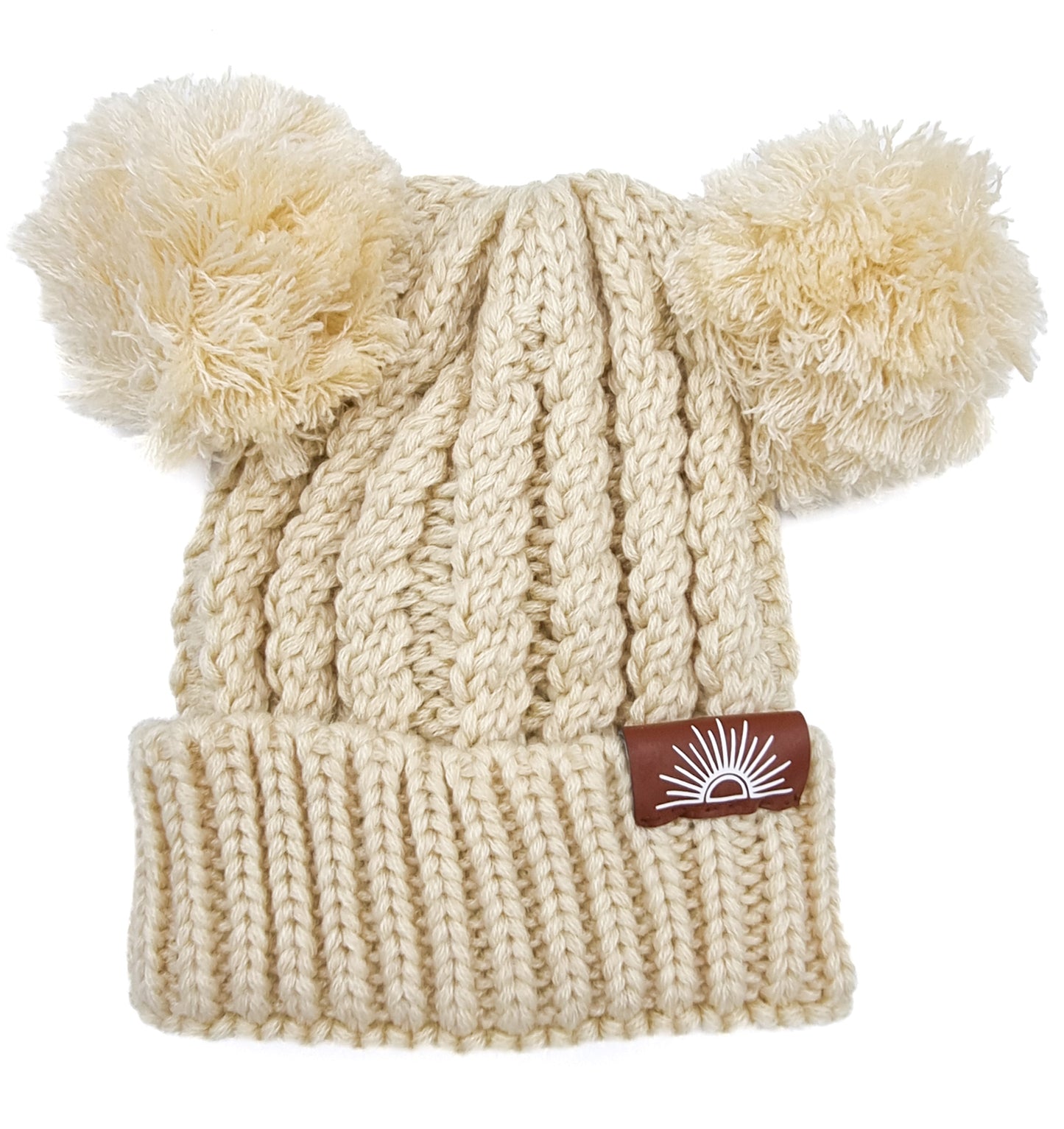 Chunky Knit Double PomPom Beanie