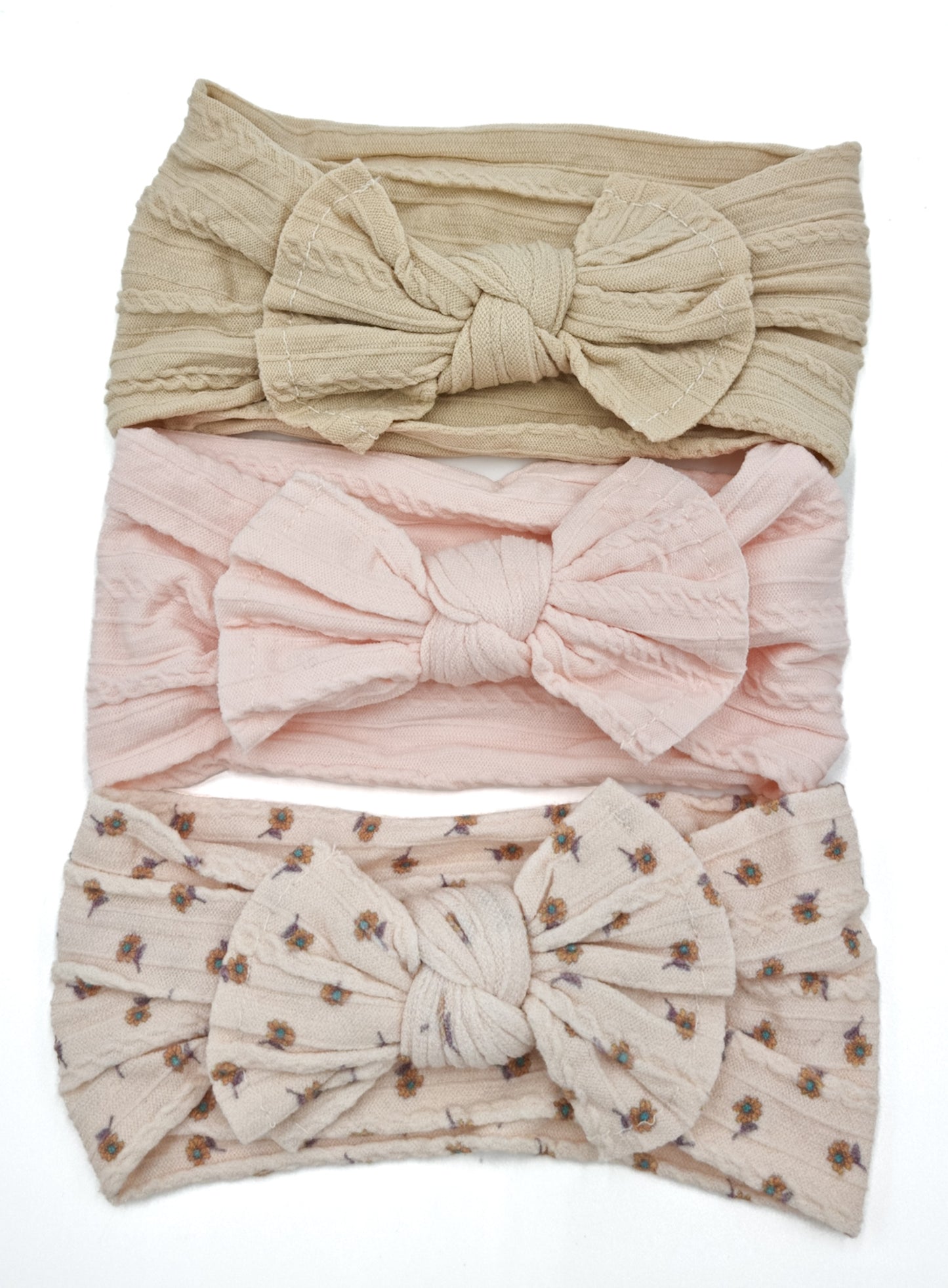 Trio Cable Knit Bows