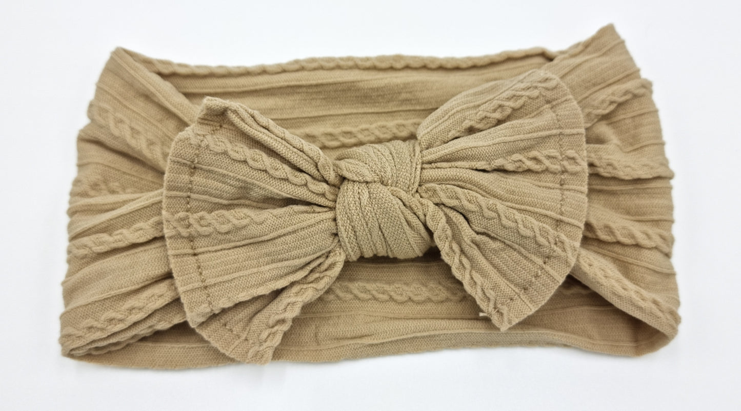 Cable Knit Top Knot Bow