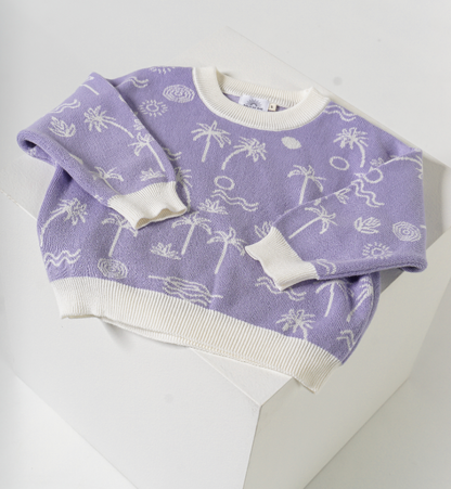 Knitted Jumper Set In Lilac