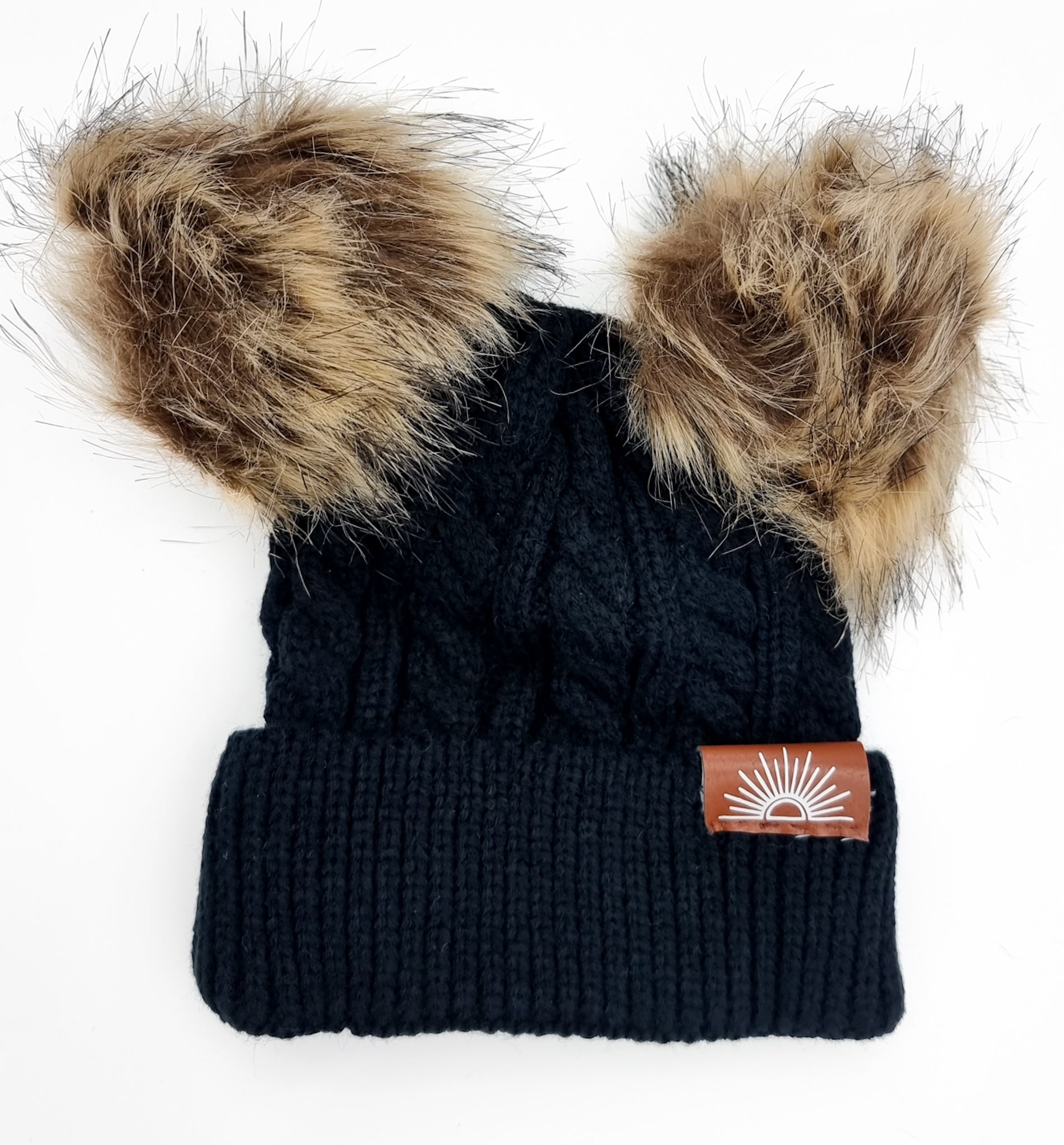 Faux Fur Double PomPom Beanie