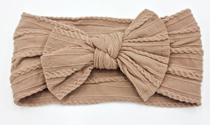 Cable Knit Top Knot Bow