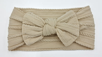 Cable Knit Top Knot Bow