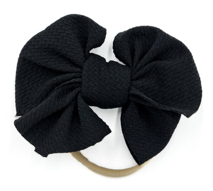 Large Ribbed Elastic Bow