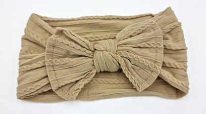 Cable Knit Top Knot Bow